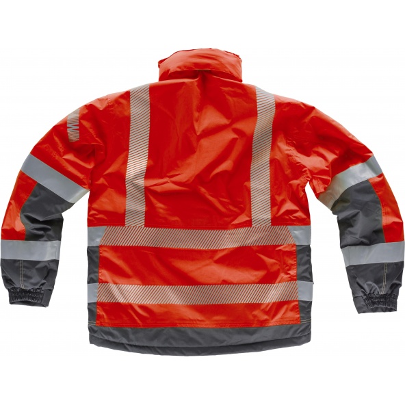 Parka impermeable combinada S9262 Rojo+Gris Oscuro workteam atrás barato