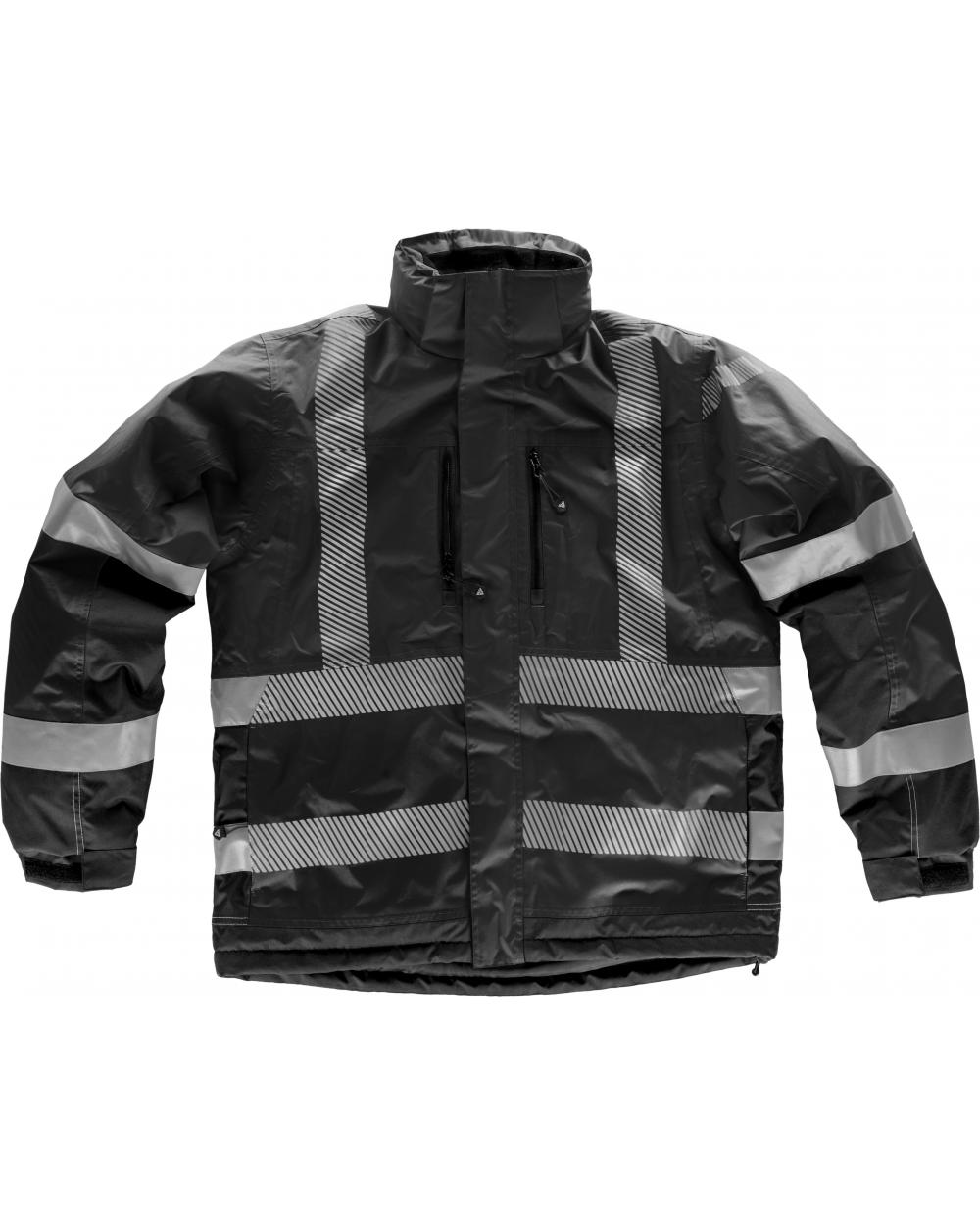 Comprar Parka impermeable con capucha S9263 Negro workteam delante