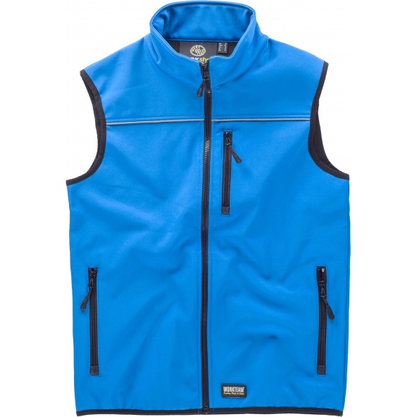 Comprar Chaleco workshell con membrana cortavientos S9310 Celeste workteam delante