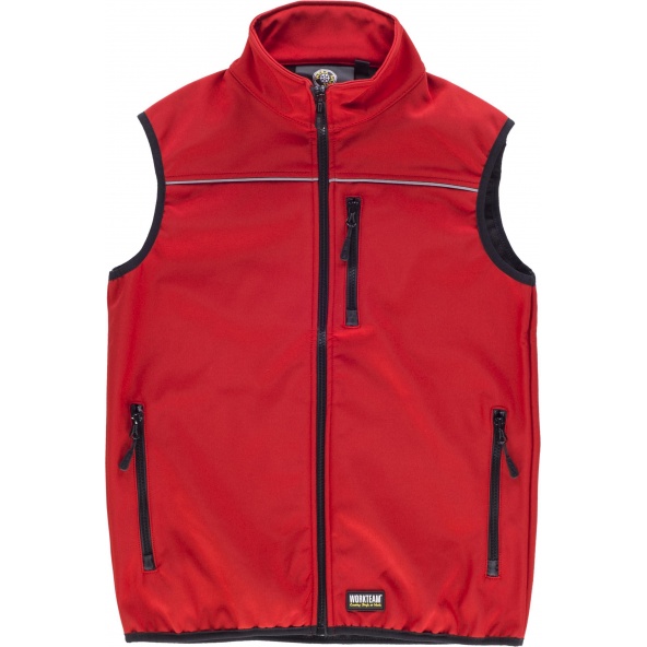 Comprar Chaleco workshell con membrana cortavientos S9310 Rojo workteam delante