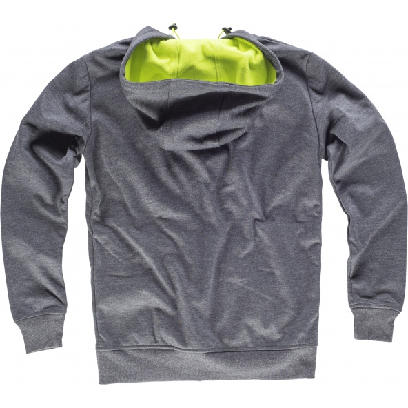 Sudadera Workshell con capucha S9482 Gris+Amarillo AV workteam atrás barato