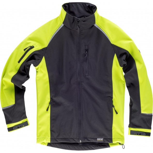 Comprar Workshell con membrana cortavientos S9498 Negro+Amarillo AV workteam delante