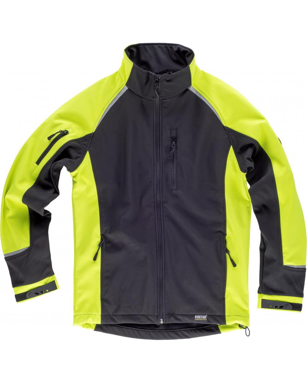 Comprar Workshell con membrana cortavientos S9498 Negro+Amarillo AV workteam delante