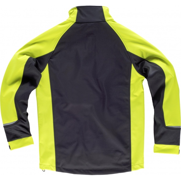 Workshell con membrana cortavientos S9498 Negro+Amarillo AV workteam atrás barato