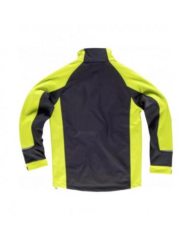 Workshell con membrana cortavientos S9498 Negro+Amarillo AV workteam atrás barato