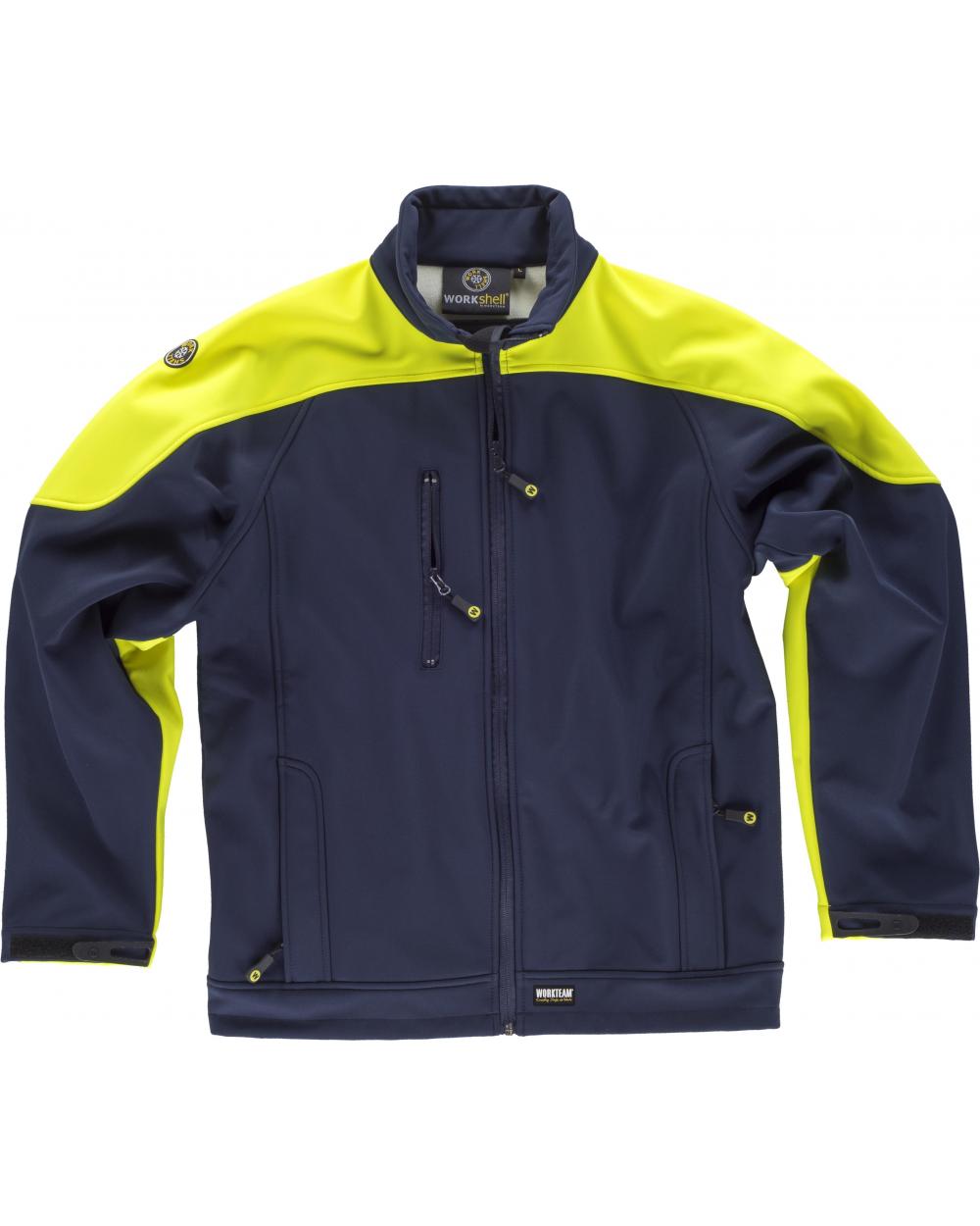 Comprar Workshell con membrana (tallas grandes) S9510 Marino+Amarillo AV workteam delante