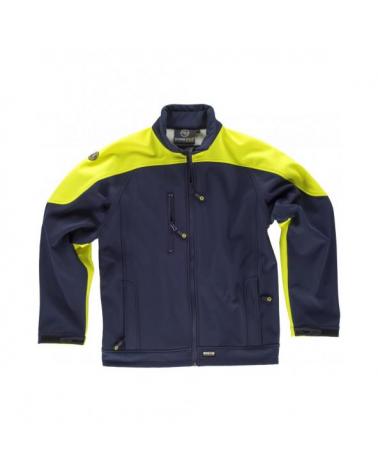 Comprar Workshell con membrana (tallas grandes) S9510 Marino+Amarillo AV workteam delante