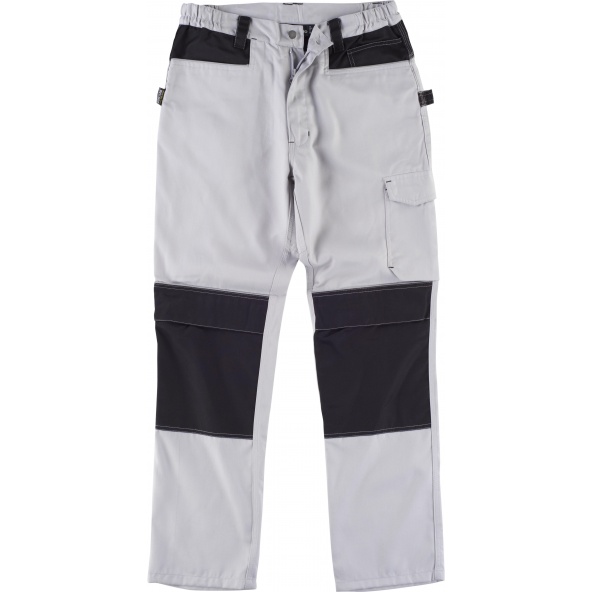 Comprar Pantalon con proteccion rodilleras WF1052 Gris Claro+Negro workteam delante