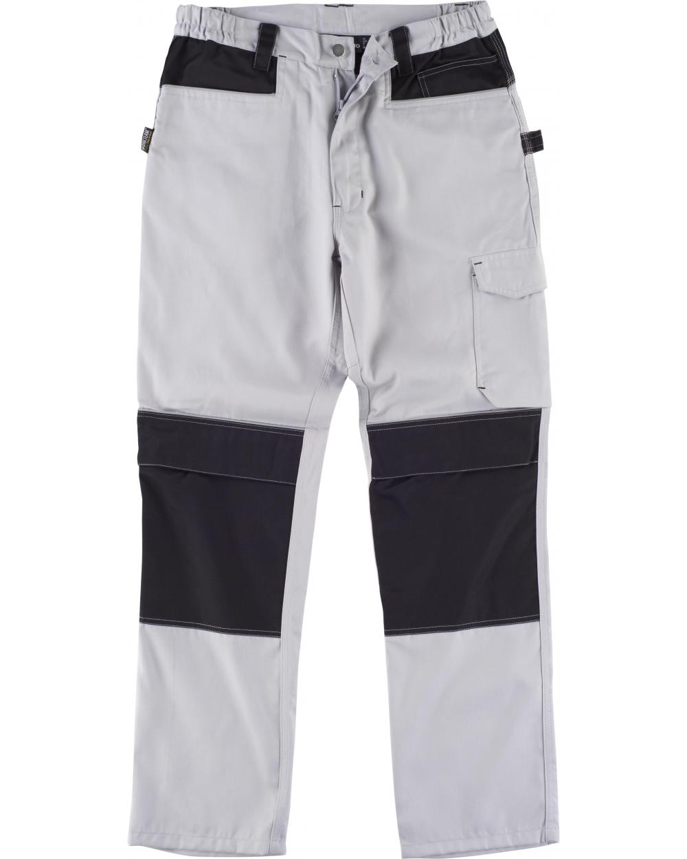 Comprar Pantalon con proteccion rodilleras WF1052 Gris Claro+Negro workteam delante