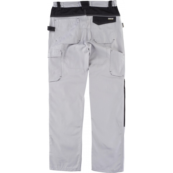 Pantalon con proteccion rodilleras WF1052 Gris Claro+Negro workteam atrás barato