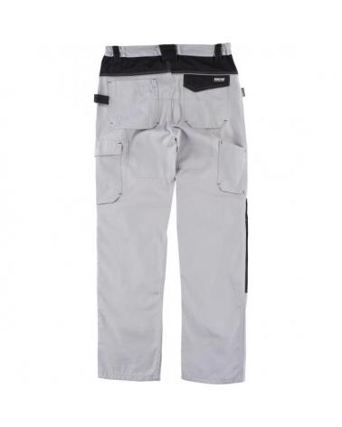 Pantalon con proteccion rodilleras WF1052 Gris Claro+Negro workteam atrás barato