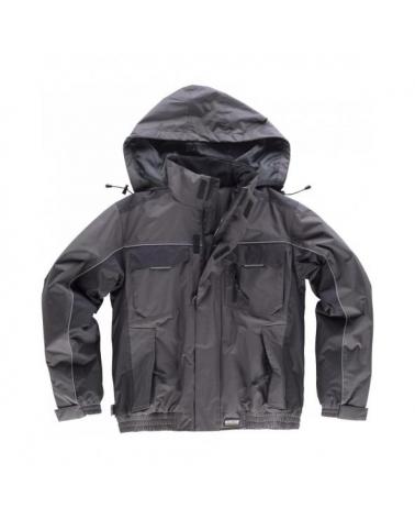 Comprar Parka tejido ripstop con capucha WF1058 Gris Oscuro+Negro workteam delante