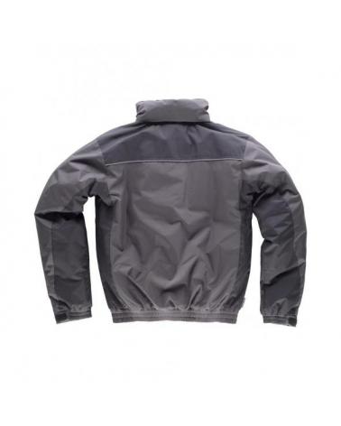 Parka tejido ripstop con capucha WF1058 Gris Oscuro+Negro workteam atrás barato