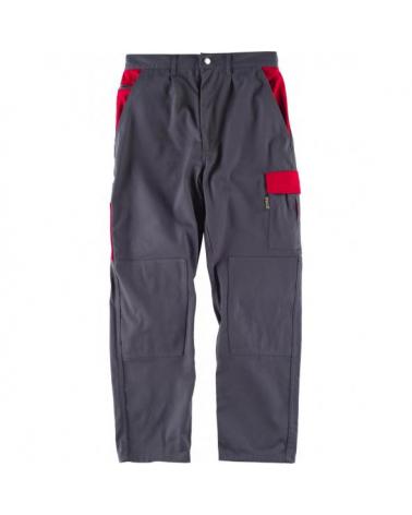 Comprar Pantalon alta resistencia WF1550 Gris+Rojo workteam delante