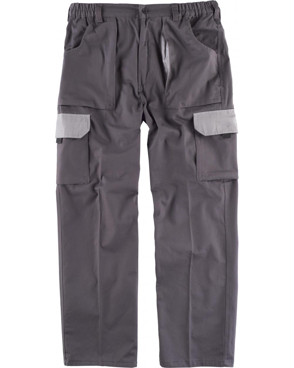 Comprar Pantalon algodon alta resistencia WF1560 Gris+Gris Claro workteam delante