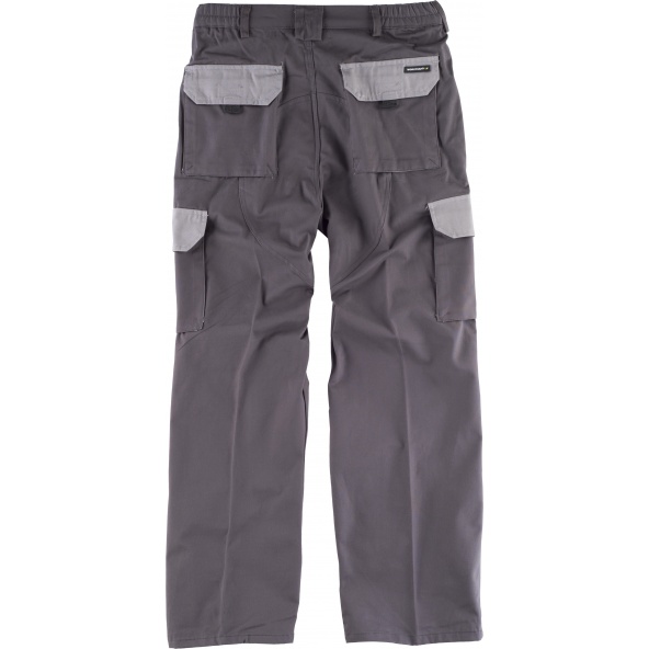 Pantalon algodon alta resistencia WF1560 Gris+Gris Claro workteam atrás barato