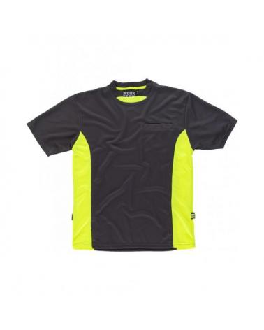 Comprar Camiseta combinada WF1616 Gris+Amarillo AV workteam delante