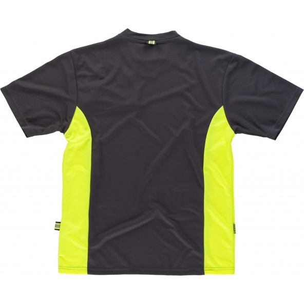 Camiseta combinada WF1616 Gris+Amarillo AV workteam atrás barato