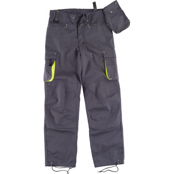 Comprar Pantalon con refuerzos WF1619 Gris+Amarillo AV workteam delante