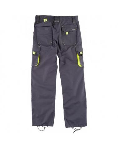 Pantalon con refuerzos WF1619 Gris+Amarillo AV workteam atrás barato