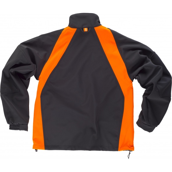 Chaqueta Workshell WF1640 Negro+Naranja AV workteam atrás barato