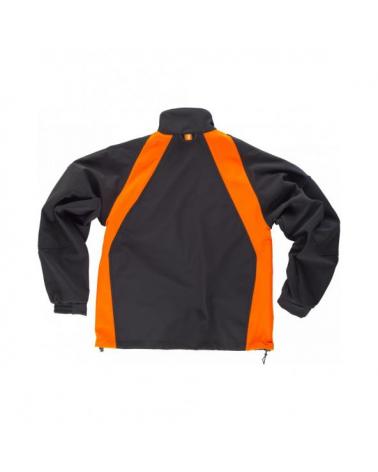 Chaqueta Workshell WF1640 Negro+Naranja AV workteam atrás barato