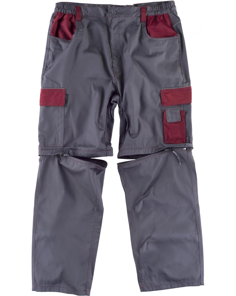 Comprar Pantalon desmontable WF1850 Gris+Granate workteam delante