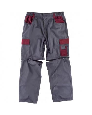 Comprar Pantalon desmontable WF1850 Gris+Granate workteam delante
