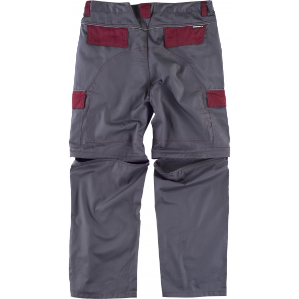 Pantalon desmontable WF1850 Gris+Granate workteam atrás barato
