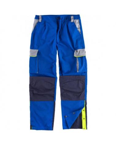 Comprar Pantalon tricolor con sistema rodilleras WF5852 Azulina+Gris Claro+Marino workteam delante