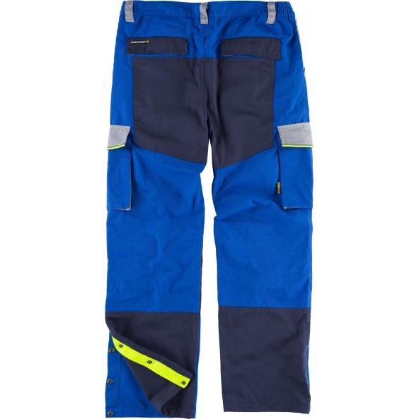 Pantalon tricolor con sistema rodilleras WF5852 Azulina+Gris Claro+Marino workteam atrás barato