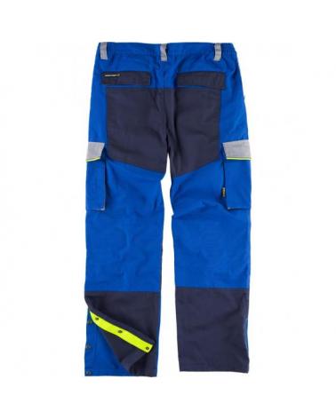 Pantalon tricolor con sistema rodilleras WF5852 Azulina+Gris Claro+Marino workteam atrás barato