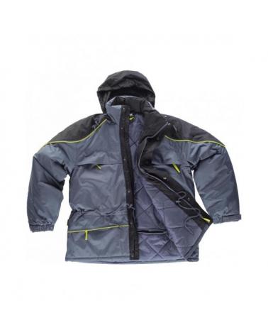 Comprar Parka acolchada WF5858 Gris Oscuro+Negro workteam delante