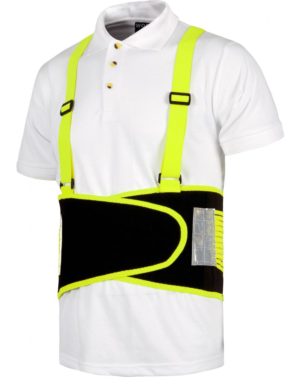 Comprar Faja lumbar elastica en A.V. con tirantes WFA305 Negro+Amarillo AV workteam barato