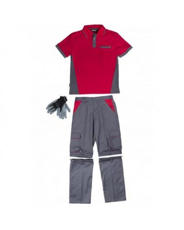 Comprar Set de verano WSET1465 Gris+Rojo workteam delante