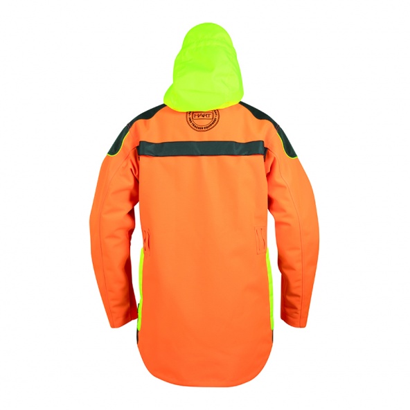 chaqueta de caza naranja Hart WILDPRO-J impermeable vista espalda
