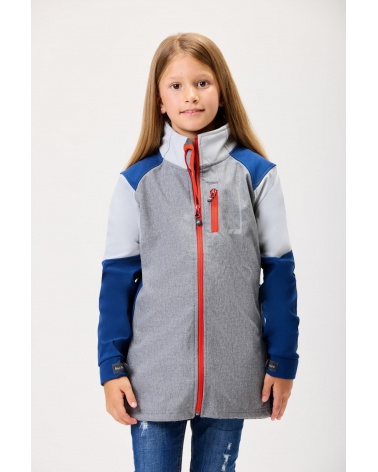 RN3010002 chaqueta deportiva para niña tejido soft shell gris rosa y blanco