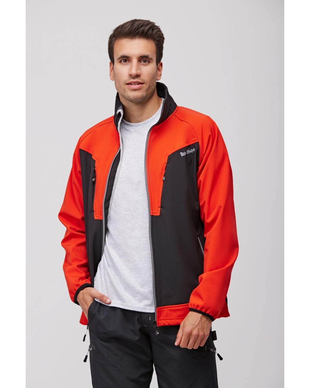 Chaqueta softshell roc neige roja y negra hombre