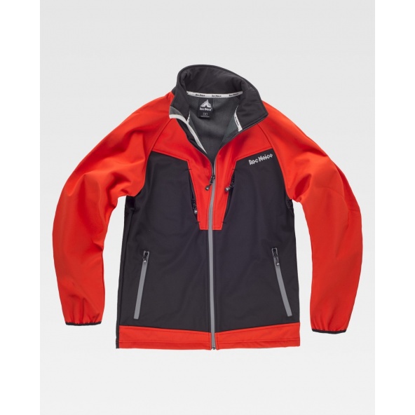 Chaqueta softshell roja y negra RN2010004 Roc neige