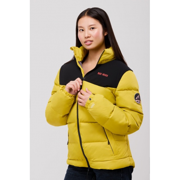 Roc Neige SÄLW parka de plumas recicladas para chica  color amarillo y negro