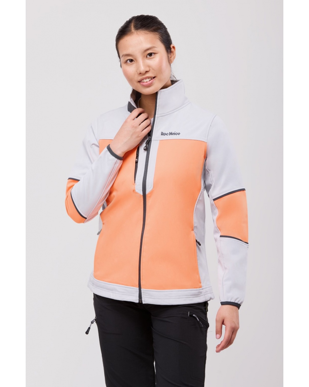 Roc Neige softshell para chica RN1010001 color gris claro + coral