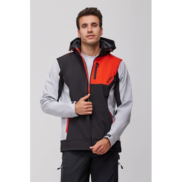 RN2010001 Roc Neige sofshell para hombre  color rojo + gris + negro