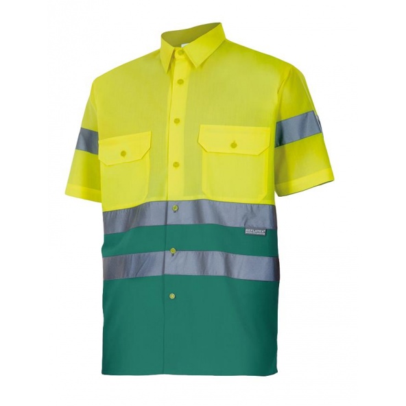 Comprar Camisa bicolor manga corta alta visibilidad serie 142 online barato Sup Ama/Inf Ver