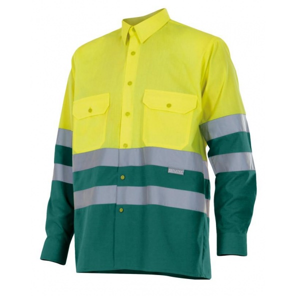 Comprar Camisa bicolor manga larga alta visibilidad serie 144 online barato Sup Ama/Inf Ver
