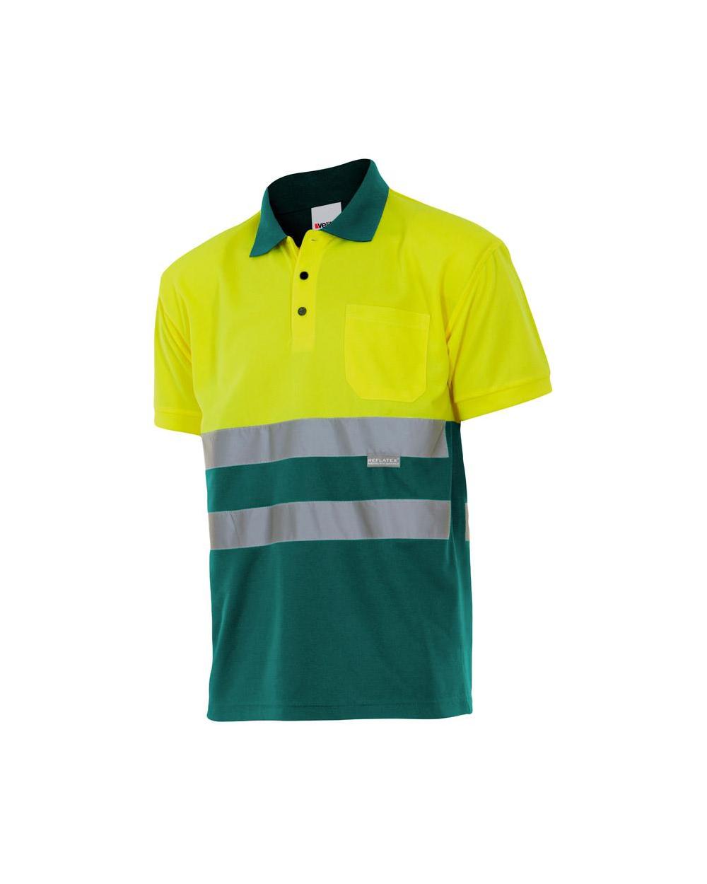 Comprar Polo bicolor manga corta alta visibilidad (tallas grandes) serie 173 online barato Sup Ama/Inf Ver