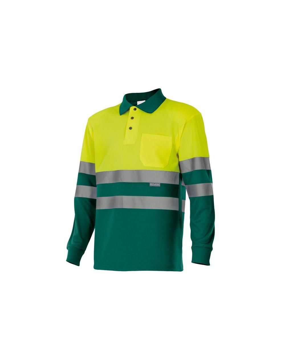 Comprar Polo bicolor manga larga alta visibilidad serie 175 online barato Sup Ama/Inf Ver