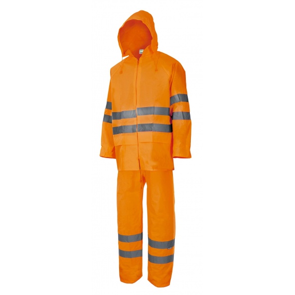 Comprar Traje de lluvia dos piezas alta visibilidad serie 189 online barato Naranja Fluor