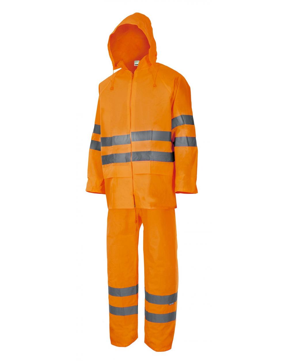 Comprar Traje de lluvia dos piezas alta visibilidad serie 189 online barato Naranja Fluor