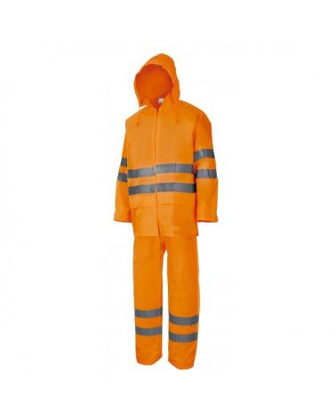 Comprar Traje de lluvia dos piezas alta visibilidad serie 189 online barato Naranja Fluor