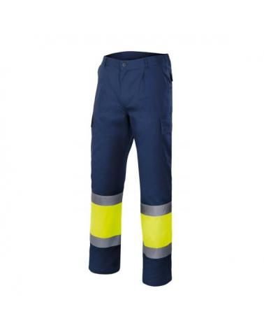 Comprar Pantalón bicolor multibolsillos alta visibilidad serie 303003 online barato Sup Mar/Inf Ama